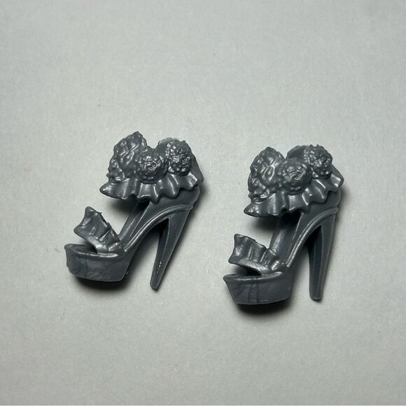 Rose Floral Ruffle Peek a Boo Platform Stiletto High Heels Genuine BARBIE Shoes - Picture 1 of 5